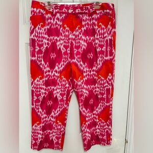 Jones New York Pink Patterned Crop Pants